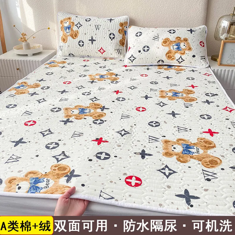 

breathable adult aunt All cotton urinary pad Class A plush waterproof mattress, large-sized children's cartoon pure cotton pad