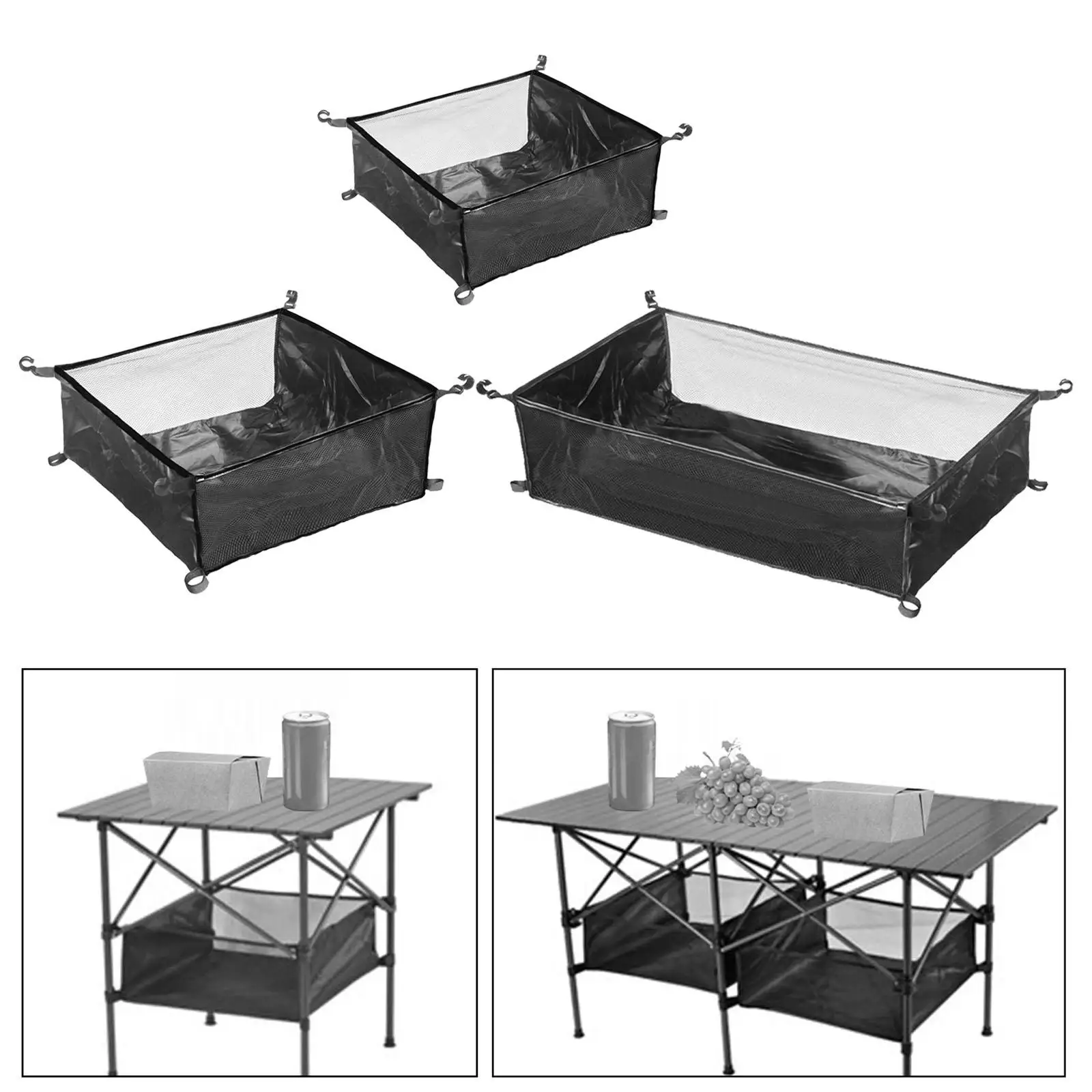 under Table Storage Bag, Picnic Table Organizer Bag, Heavy Duty Hanging Storage