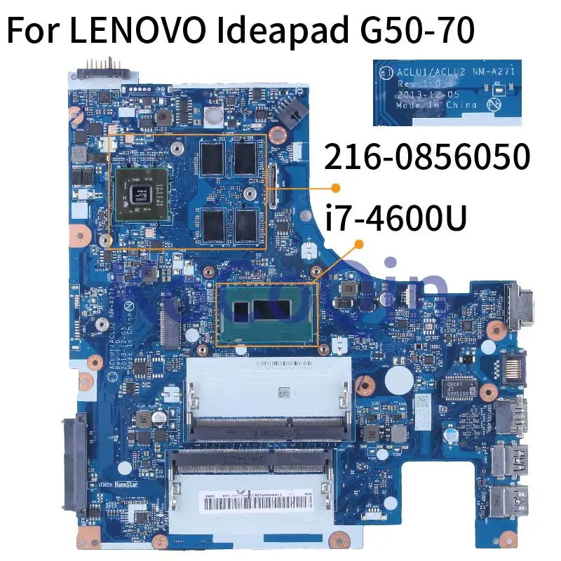 For LENOVO Ideapad G50-70 i7-4600U Notebook Mainboard NM-A271 90006426 SR1EA 216-0856050 DDR3 Laptop Motherboard