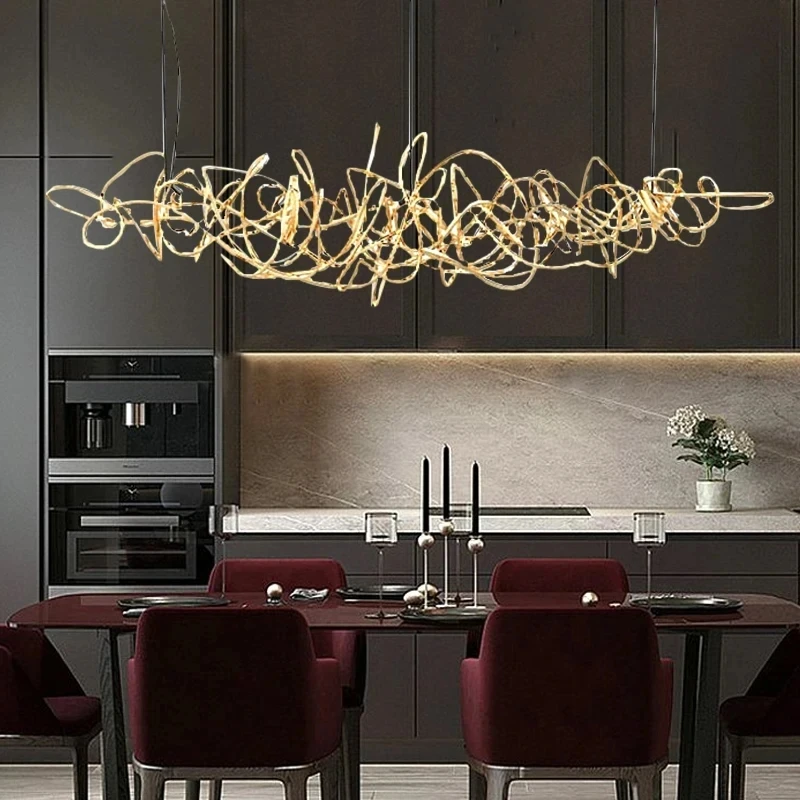 Arte led lustre para mesa de jantar sala bar cozinha moderna criativa led luminária luz para sala decoração casa yx369vb