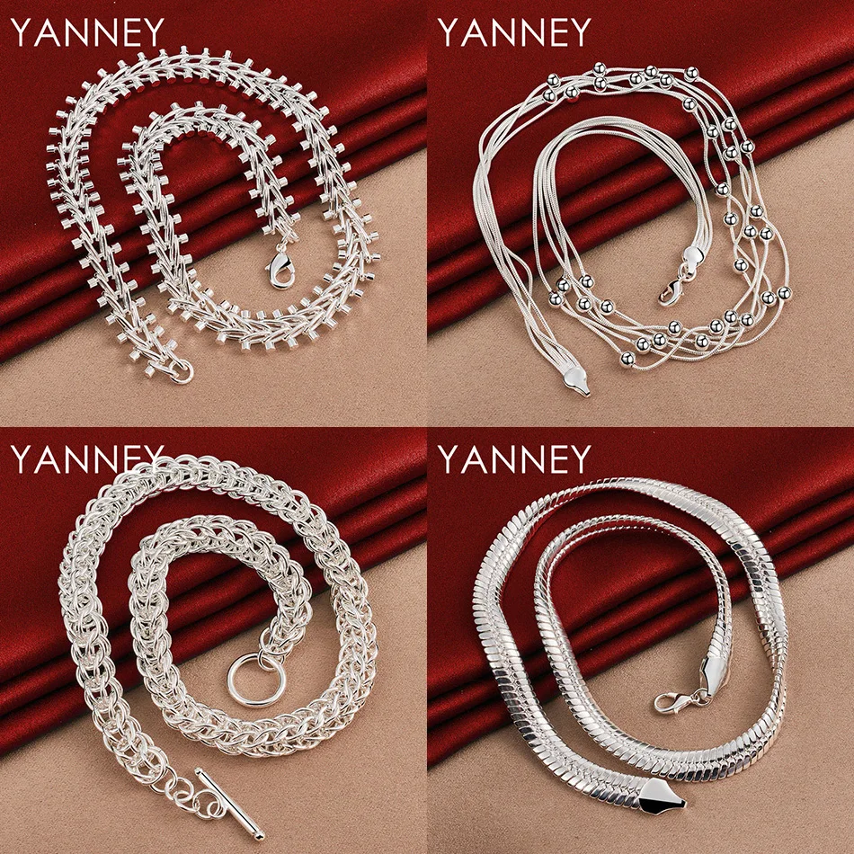 

Charm 925 sterling silver hip hop punk necklace men and women fashion gift accessories jewelry