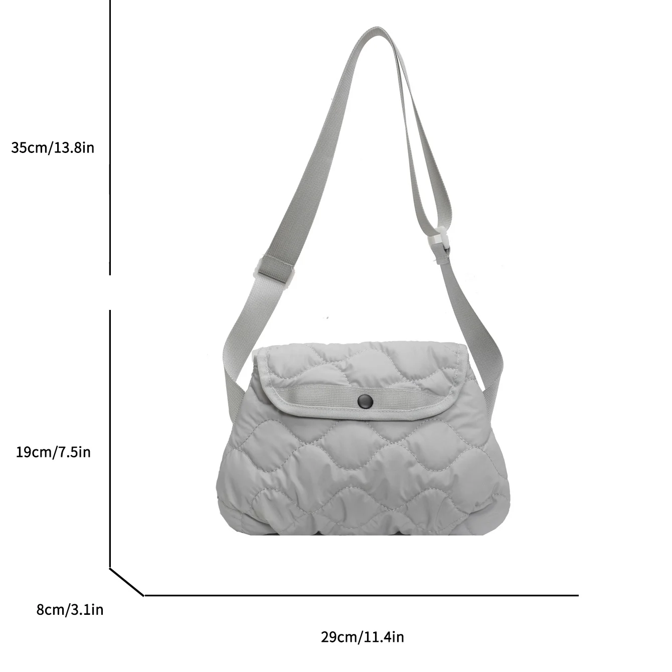 Sac à main matelassé en nylon pour femme, sac à main en coton rembourré, sac à bandoulière, sac de poitrine, sac de voyage polyvalent, luxe, violet, mode