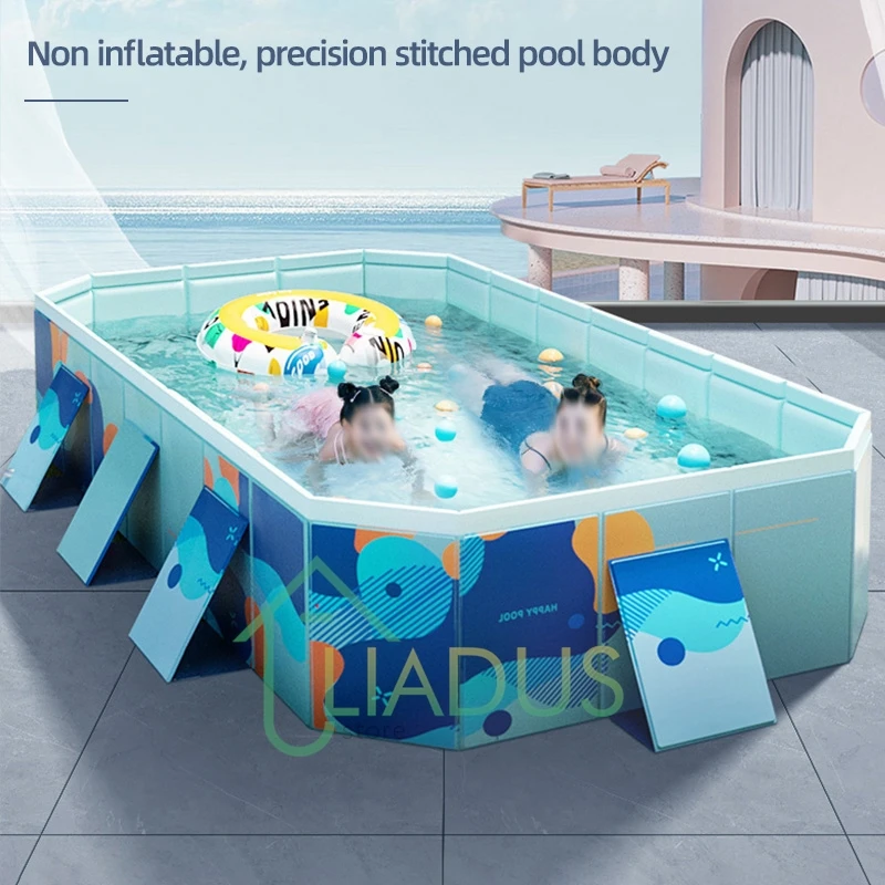 

Inflatable-Free Mesh Support Frame Swimming Play Pool Foldable Durable Blow Up Bath Bucket Outdoor Home Garden Water Party