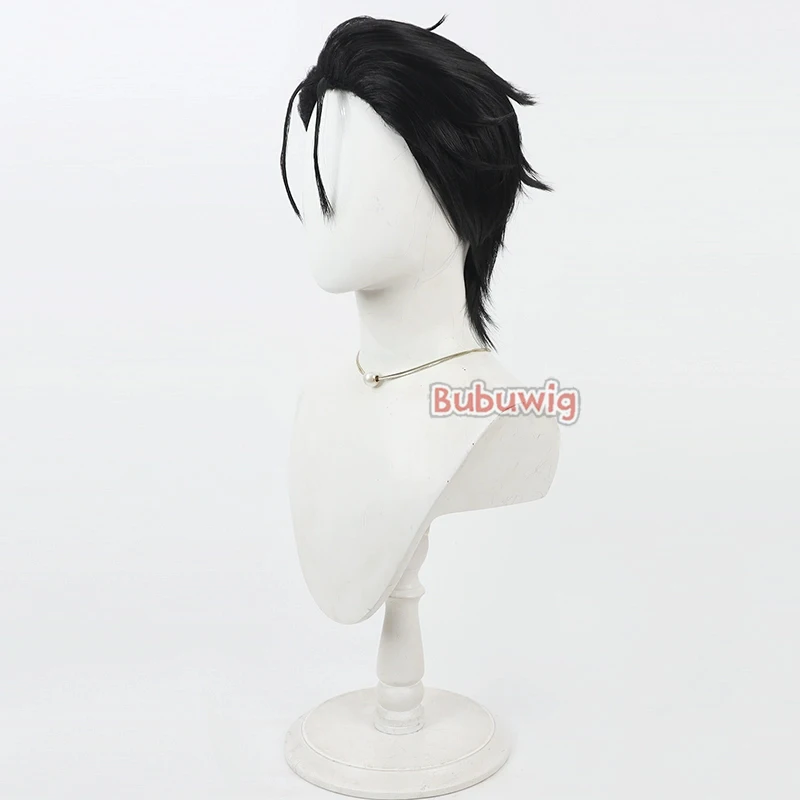 Bubuwig Capelli Sintetici Fumiya Ito Parrucche Cosplay Charisma World Fumiya Ito 30 cm Breve Rettilineo Nero Uomini Cos Parrucca Resistente Al Calore