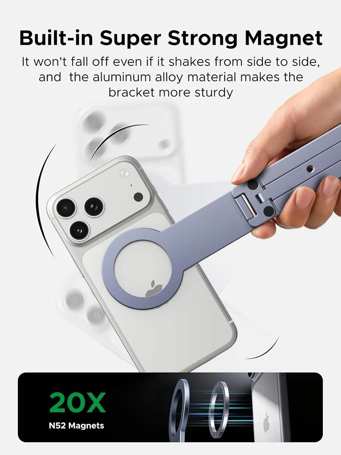 UGREEN Magnetic Selfie Phone Holder Stand Portable Pocket Phone Tripod Travel Essentials Flexible Hands-Free Phone Mount Stand