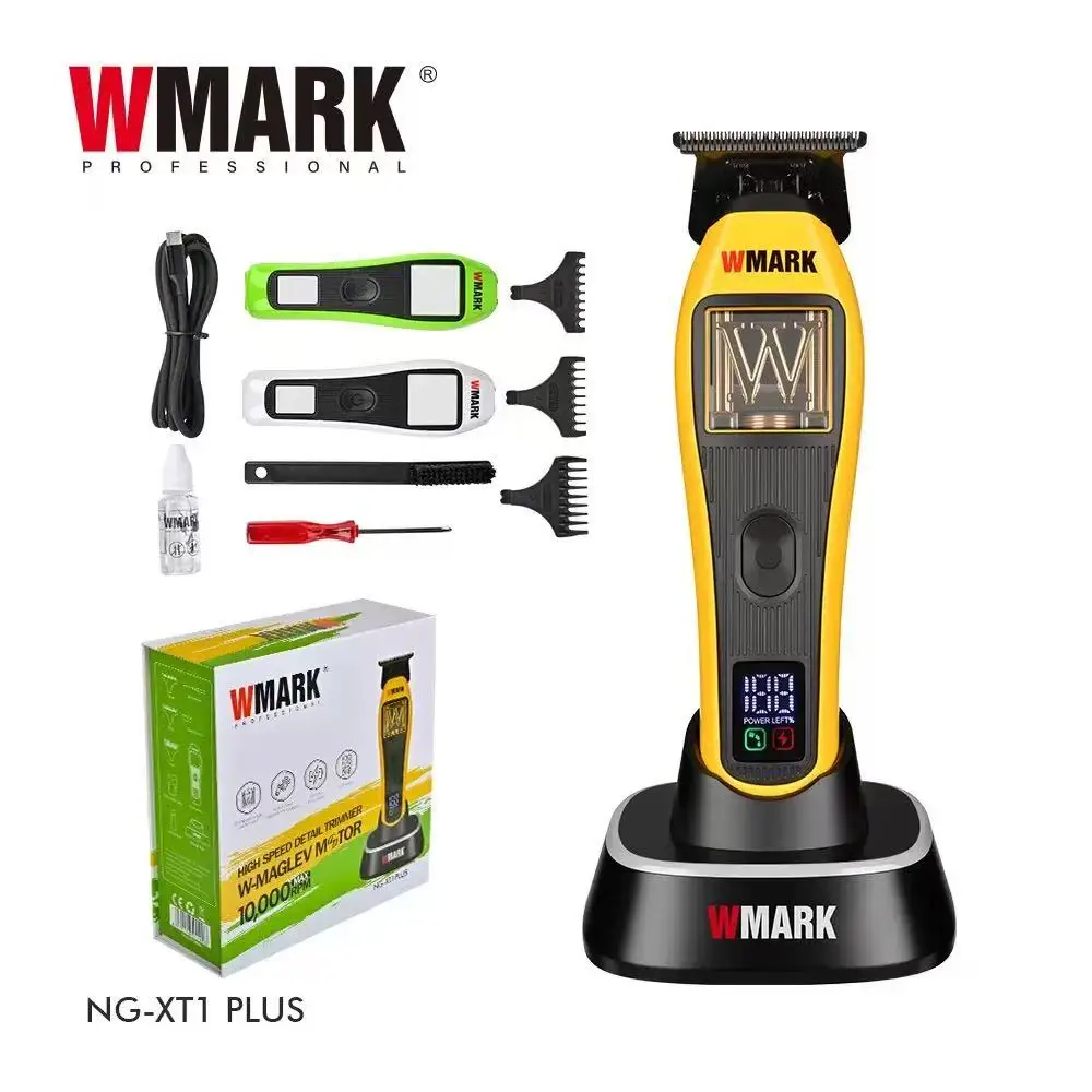 WMARK PLUS LCD Digital Hair Clipper - Magnetic Suspension DLC Blade Head Professional Electric Hair Clipper