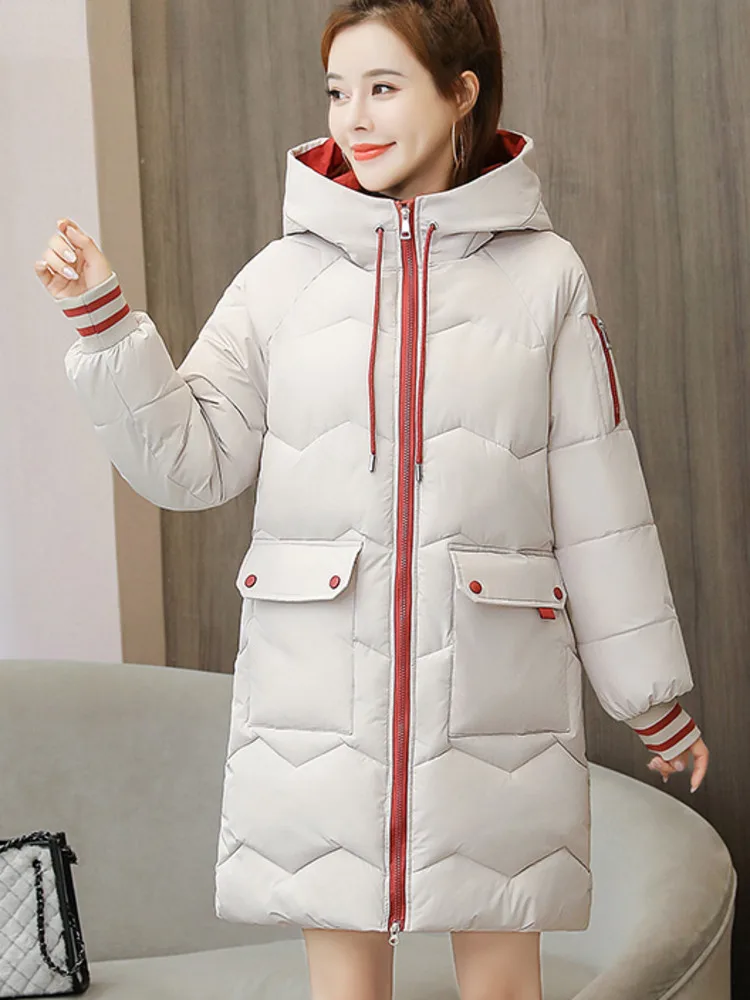 New Winter Women Jacket Coats Long Parkas Female Down Cotton Hooded Overcoat Thick Warm Jackets Windproof Casual Student Coat