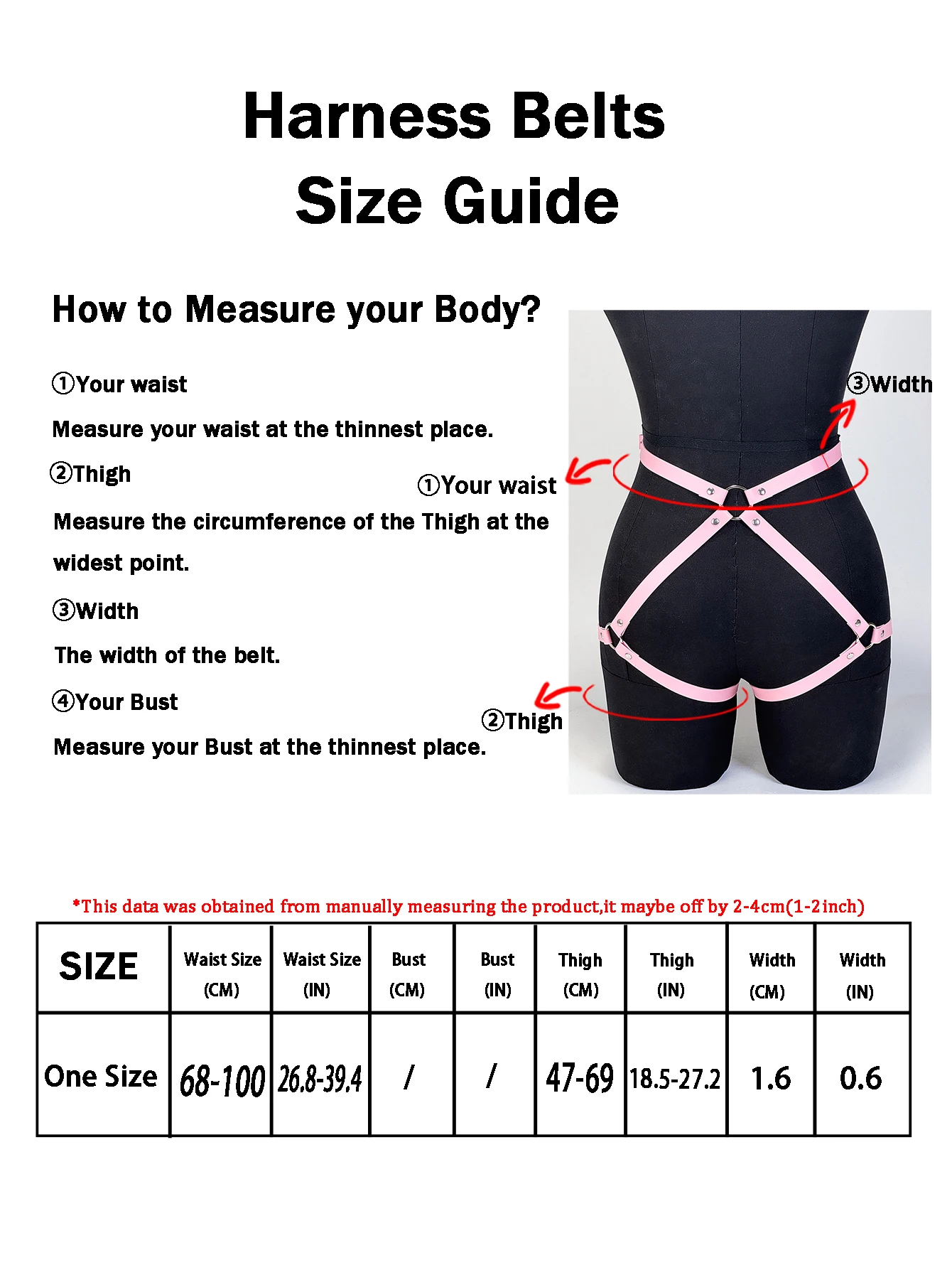 Goth Punk PU-Leder Bein-Harness, Strumpfband und Po-Harness, Modischer Harness-Gürtel, Accessoires für Party und Dating – Detail 3
