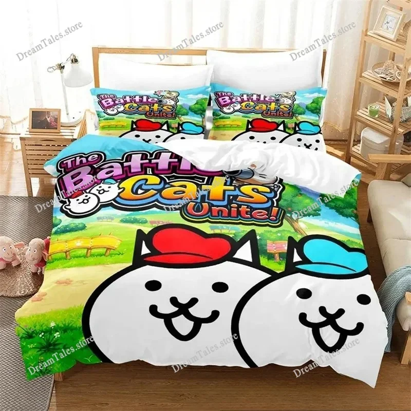 

Fashion 3D Print Game The Battle Cats Bedding Sets Exquisite Bed Supplies Set Duvet Cover Bed Comforter Set Luxury Birthday Gift