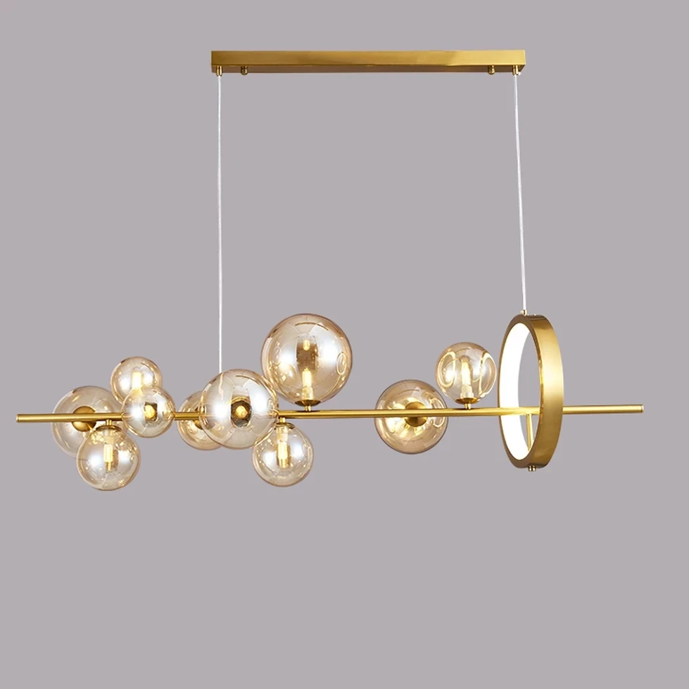 

Black LED Chandelier Modern for Living Room Dining Table Bar Industrial Glass Ball Ceiling Pendant Lamp Shop Kitchen Lighting
