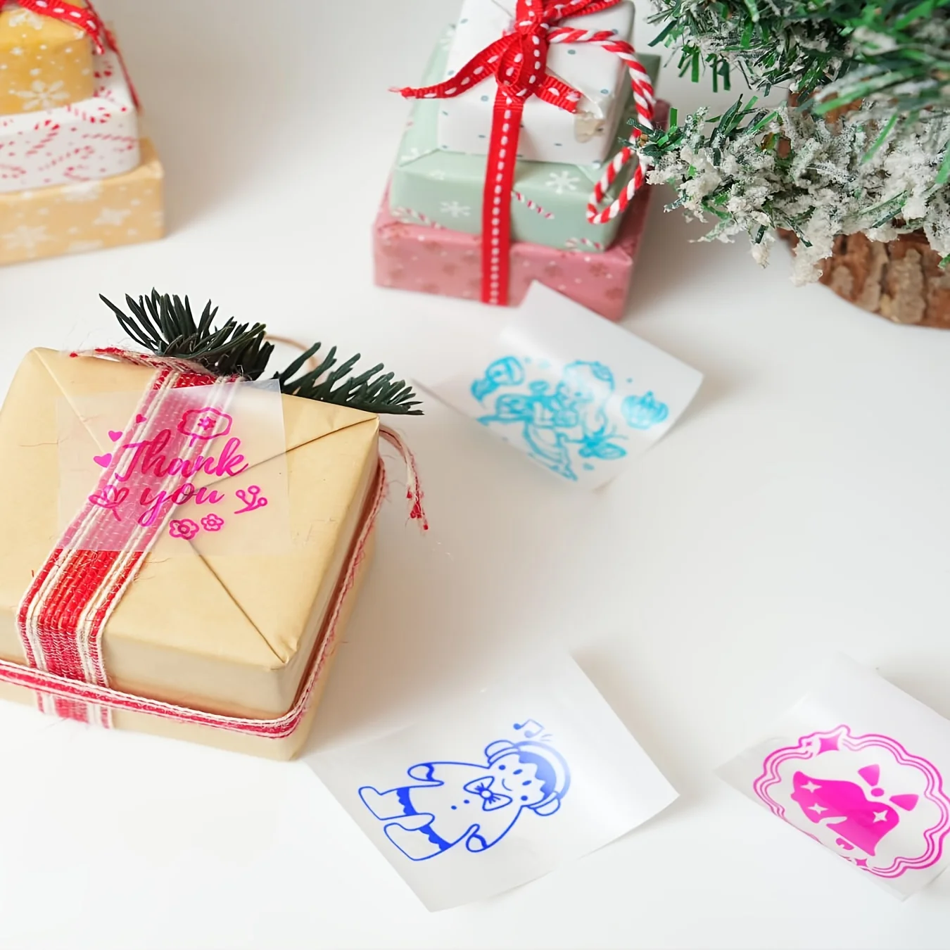 Blue-Black Clear Sticker Paper 57x25mm Adhesive Transparent Labels for Wireless Mini Printers, Photo/Decal/Design Color Prints