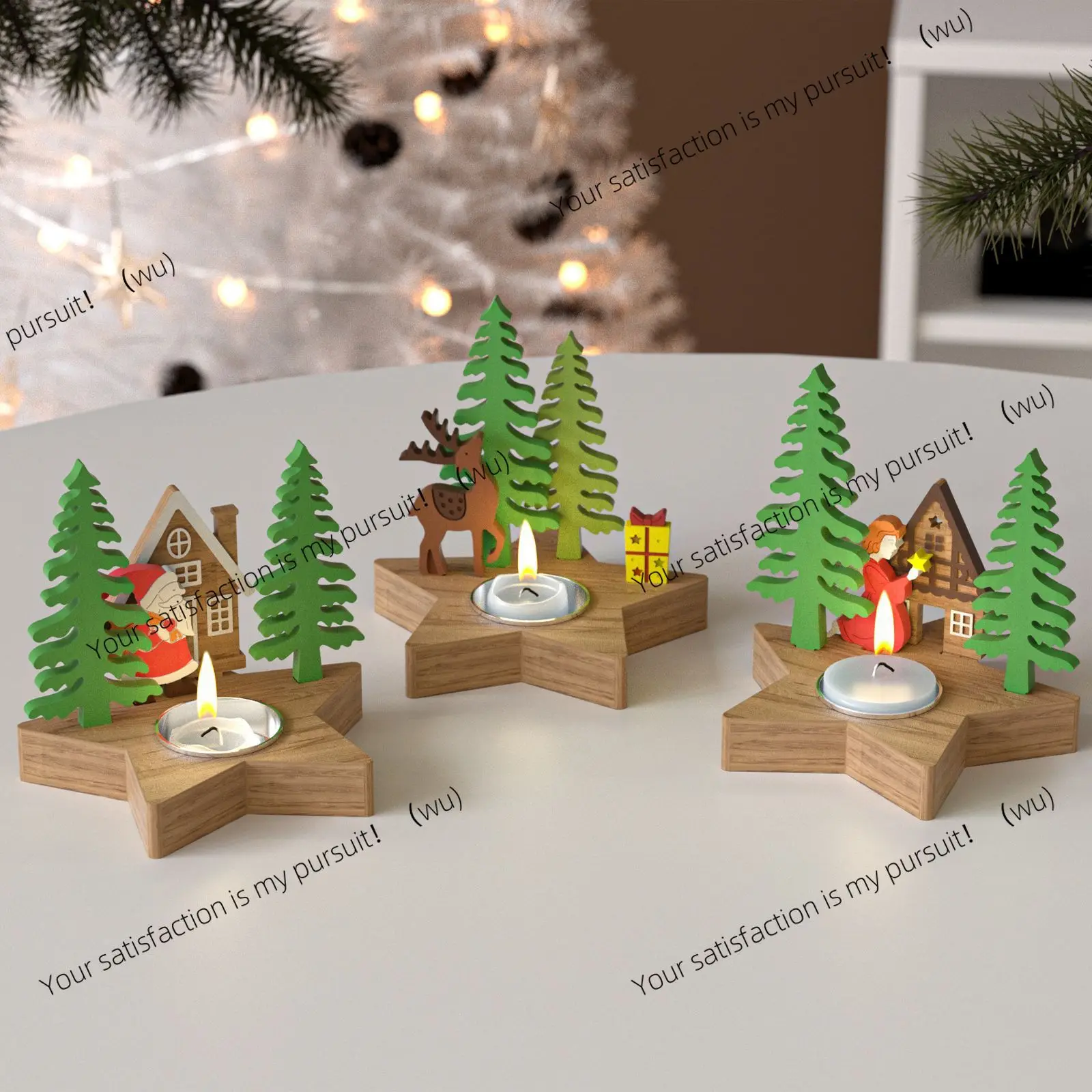 Christmas pentagram candle holder silicone mold resin plaster, DIY craft ornament New Year's decoration