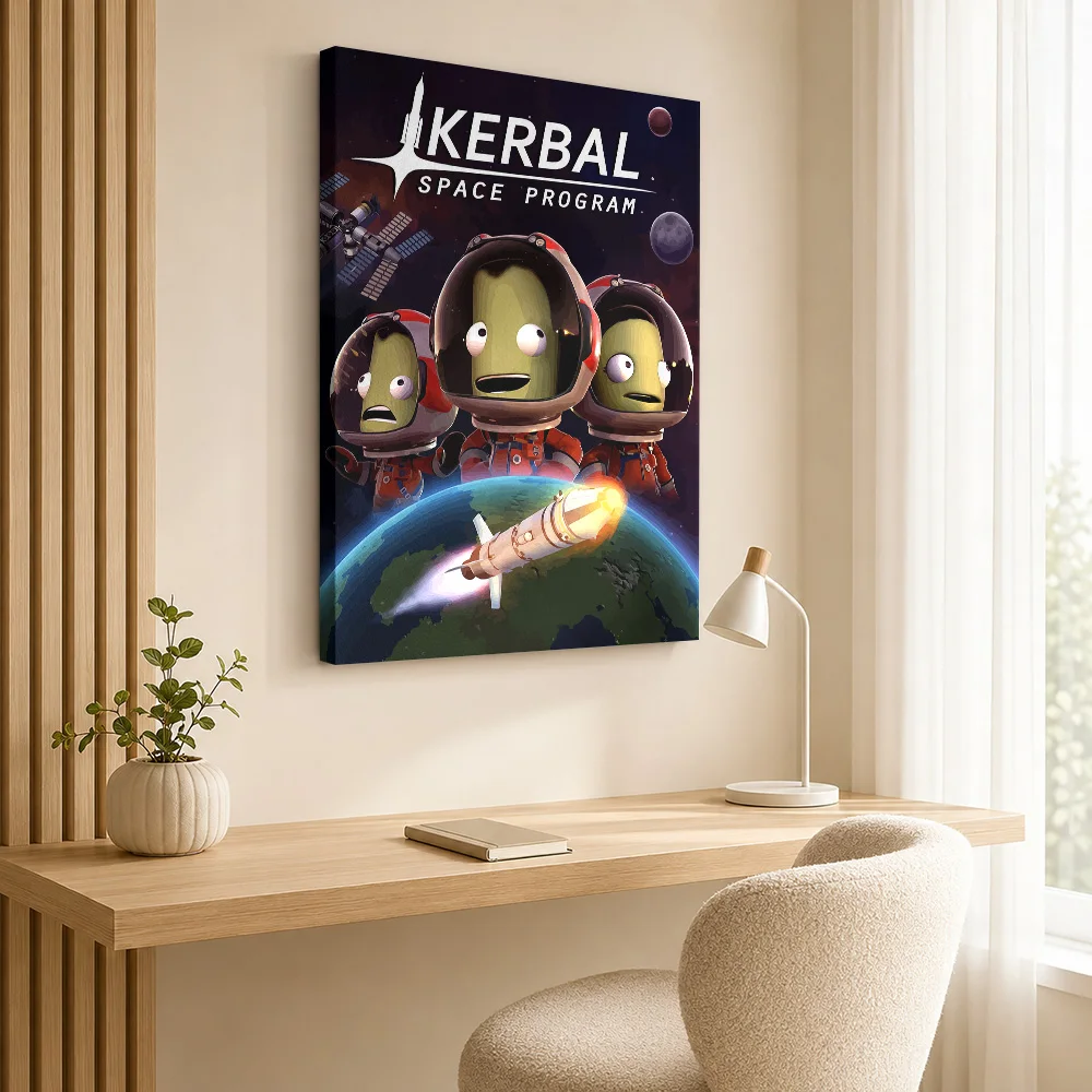 Kerbal Space Program Game Cover Art Canvas Painting Poster Personalized Photo Gaming Anime Canvas Wall Art for Game Room Decor