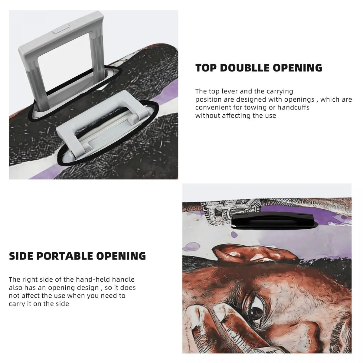 Illustration LeBron James Art Kofferhülle Schutz Elastische Reisegepäckschutzhüllen für 18-32 Zoll