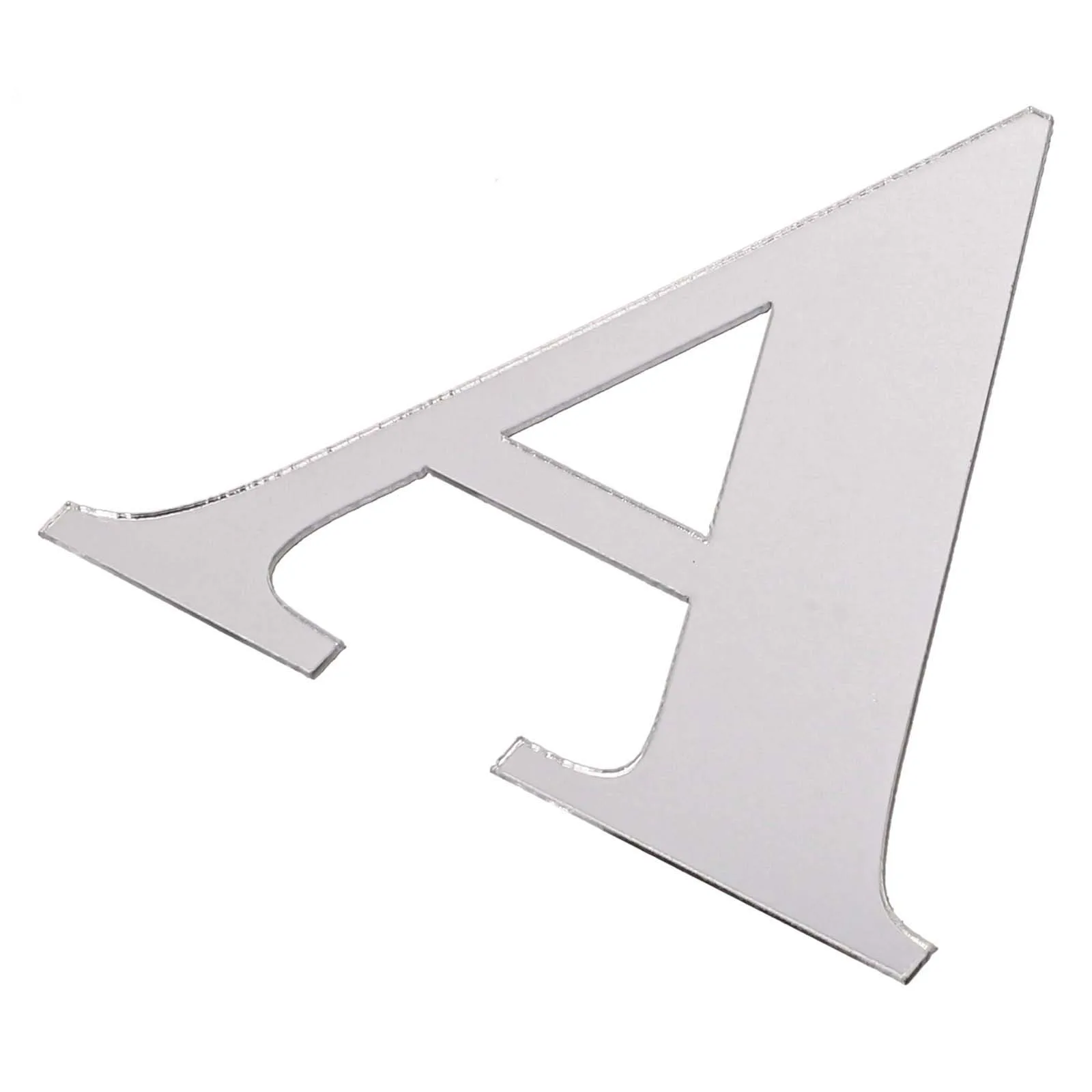 Alphabet Mirror Wall Stickers, DIY Decor Mural, Acrylic Material, Silver, Reflect Your Style with English Letters