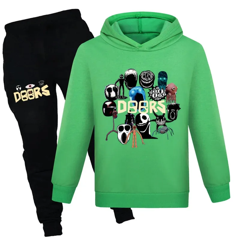 أبواب أزياء الأطفال ملابس هوديس + السراويل بلوزات الفتيان الفتيات ربيع الخريف الهيب هوب هودي الاطفال طويلة الأكمام بلايز عادية
