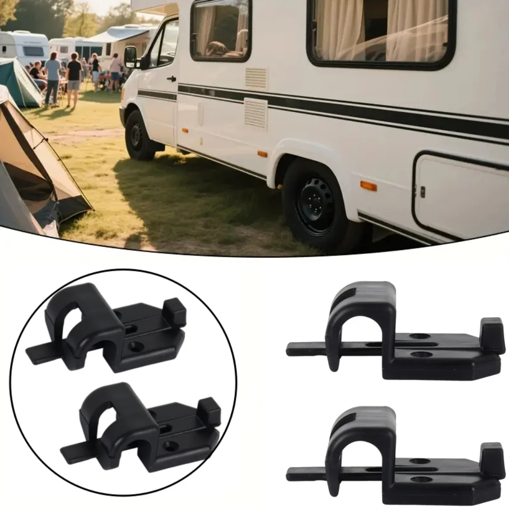 

2PC Black Sliding Table Rail Bracket Safety Catch Hook Suitable For Campers Travel Trailers And Camper Vans