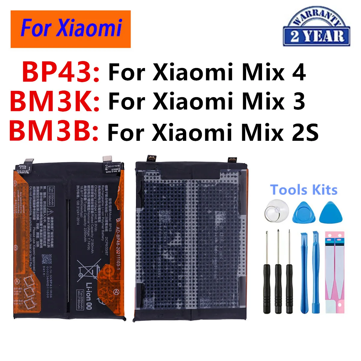 

Brand New Battery BP43 BM3B BM3K For Xiaomi Mi Mix 4 Mix4 Mix 2S Mix 3 Smart Phone Replacement Batteries