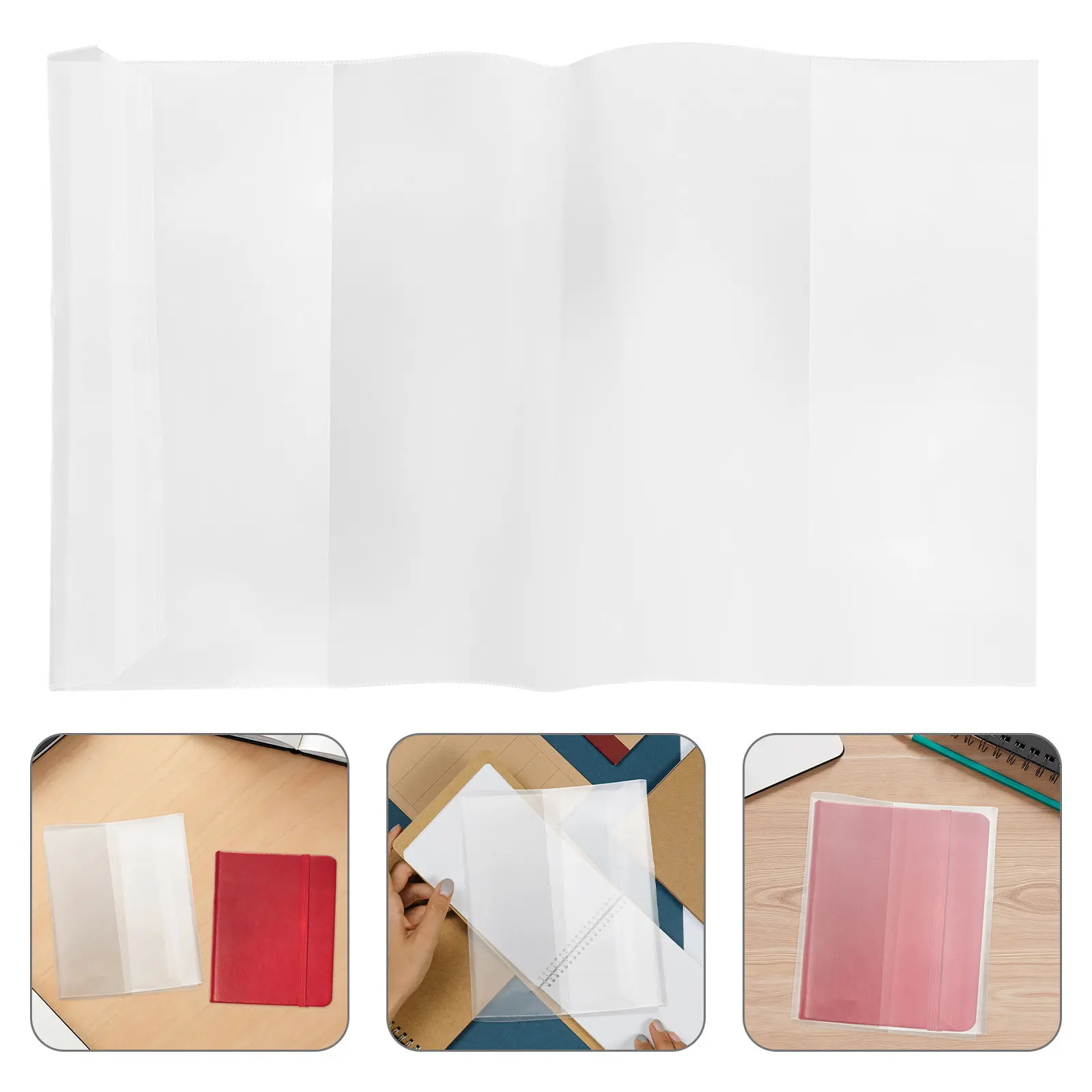 

10Pcs A5 Transparent Book Covers Clear Plastic Waterproof Protector Sleeve for Textbooks Notebooks Magazines Hardcover