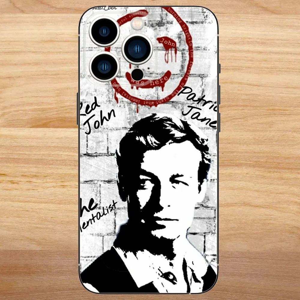 The Mentalist Red John Simon Baker Phone Case For iPhone15,14,13,12,11,Pro,Max,Plus,Mini,X,XS,XR,8,7,6,S,Plus,SE Soft Black Case