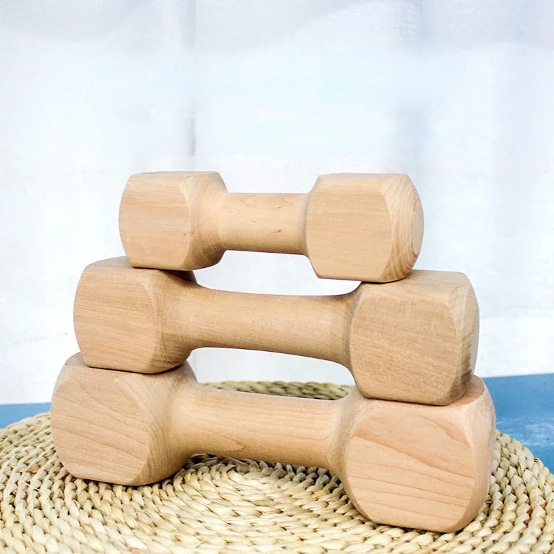 Safe and Durable Chew Dumbbell Dog Toy Durable Real Wood Dog Chew Bone Toy for Dogs