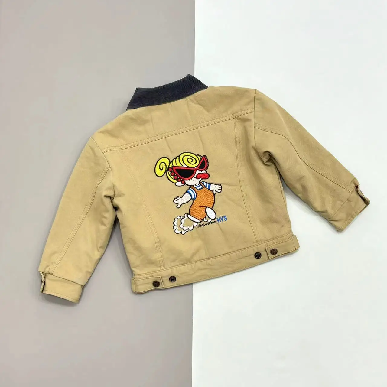 Boys' Clothes 2024 Autumn and Winter Trendy Brand Children's Motorcycle Clothes with Fleece and Thickened Jacket