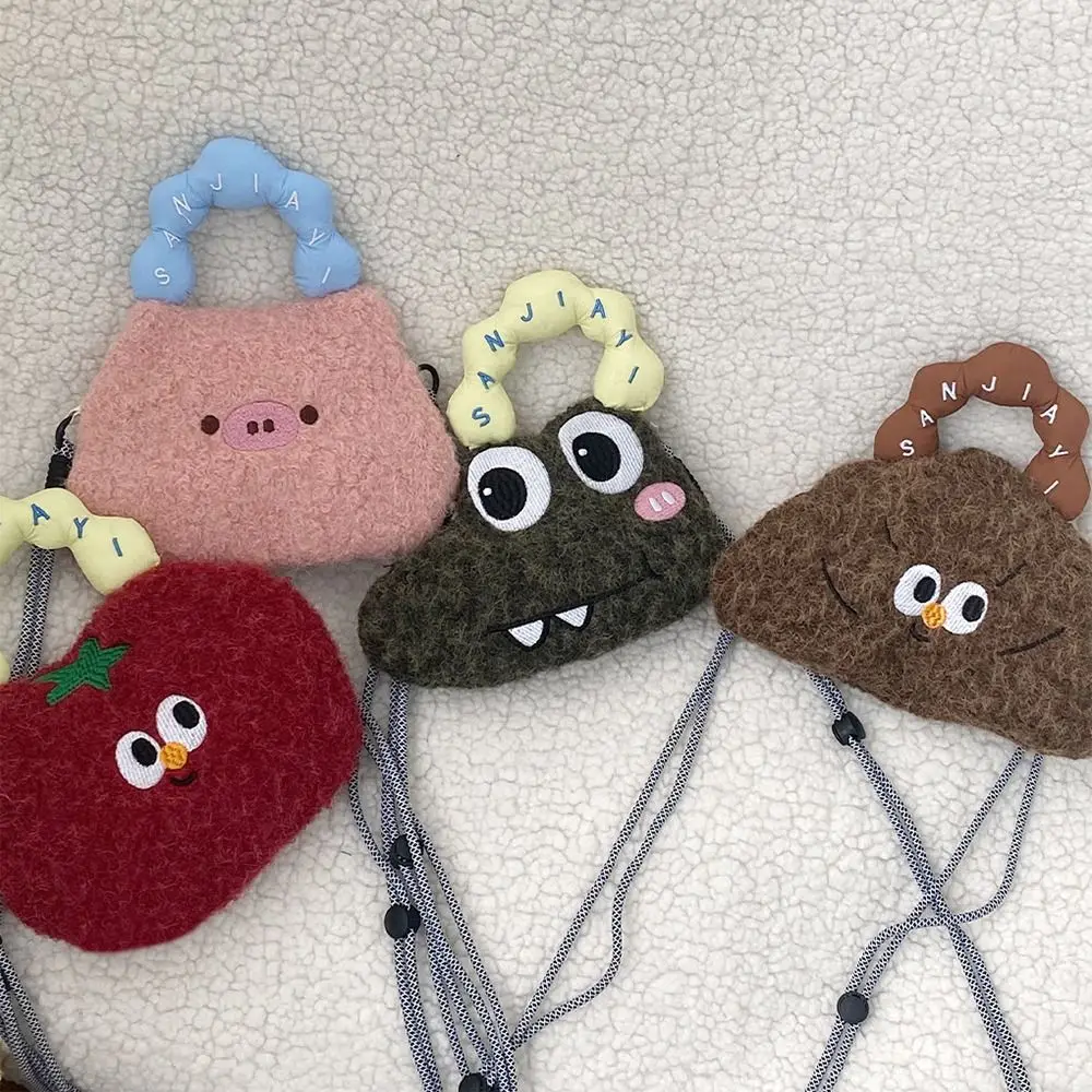 

Lovely Creative Plush Shoulder Bag Cute Animal Pattern Cartoon Tote Bag Large Capacity Portable Plush Crossbody Bags Women