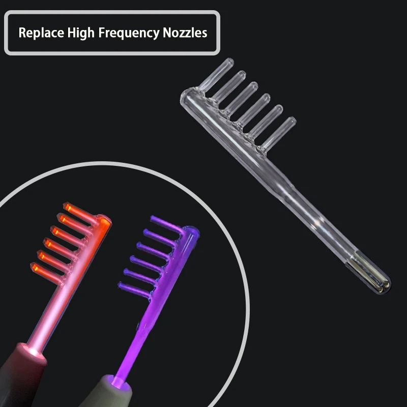 Peine HF, electrodo de alta frecuencia, electroterapia de alta frecuencia, varita Voilet, tratamiento del acné, peine para masaje del cuero cabelludo antipérdida de cabello