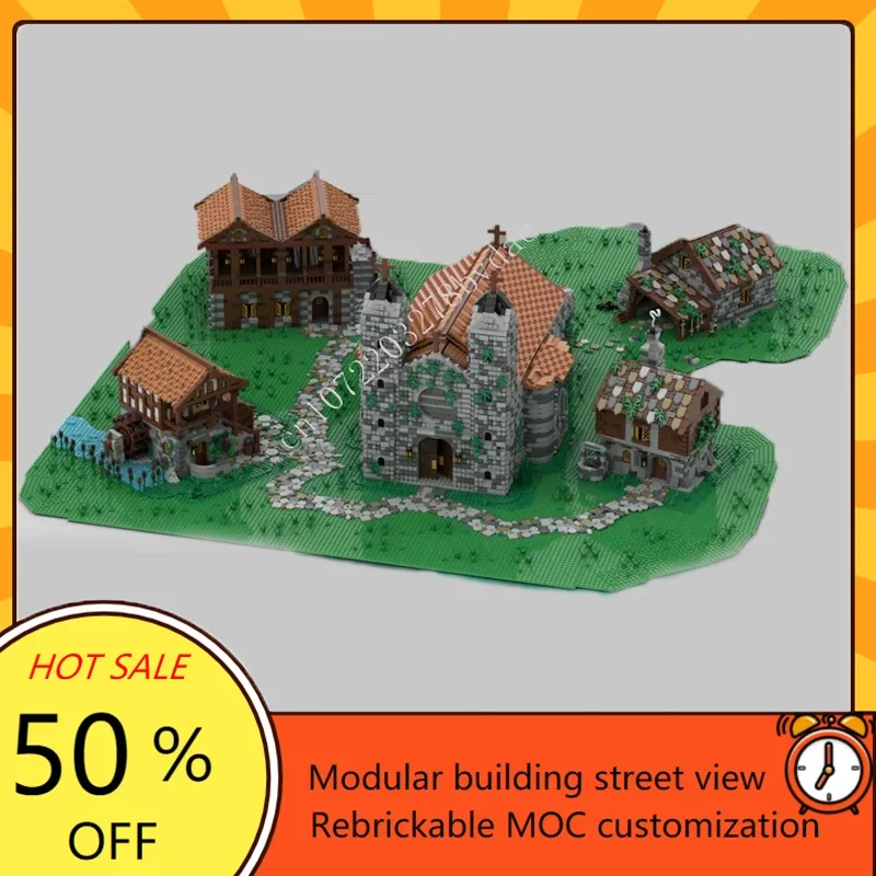 Small Medieval Village MOC Creative street view Model Custom Puzzle Architecture Education Technology DIIY Model Adults Toy Gift