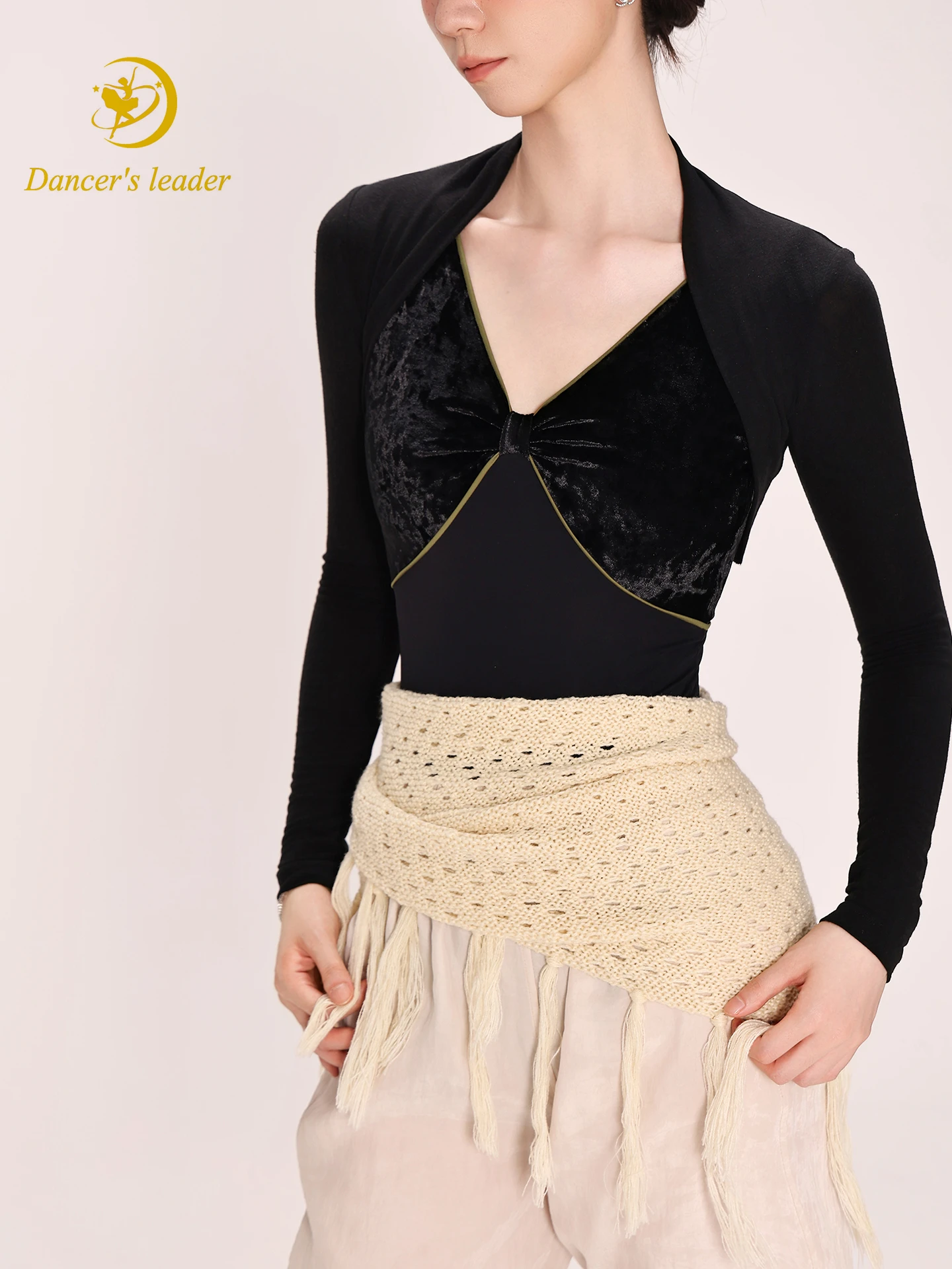 رداء رقص الباليه للنساء فستان ممارسة الجمباز أداء فستان الكبار الهوائية اليوغا فستان الكتف حامي كم طويل Camback #5