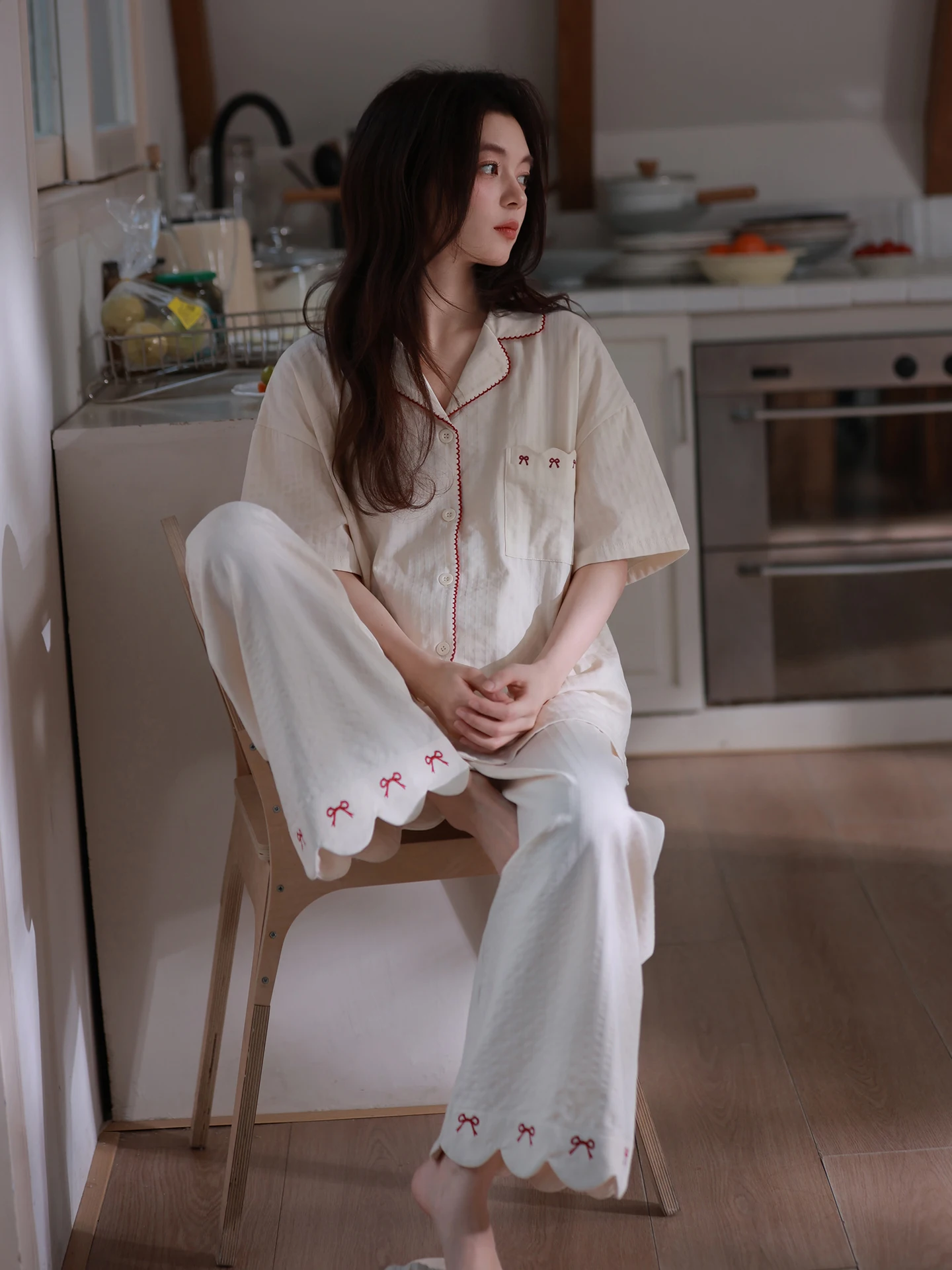 princess-mark-sweet-knot-ropa-de-dormir-de-verano-de-algodon-puro-fina-roja-de-manga-corta-y-pantalon-largo-de-alta-calidad-para-el-hogar