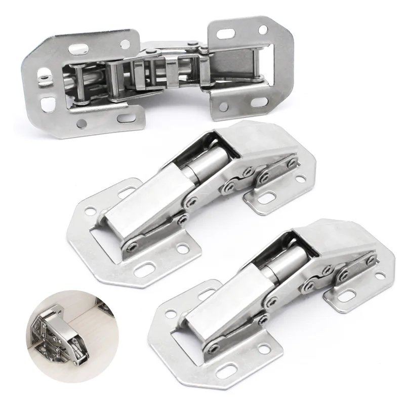 90 Degree Steel Cabinet Hinges 3 Inch Hinge Cabinet No-Drilling HoleHydraulic Buffer Hinge Kitchen Cabinet Cupboard Hinges