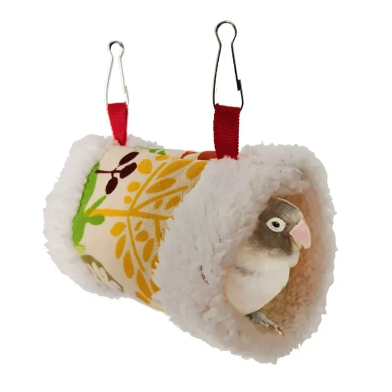 

Warm Soft Plush Bird Parrot Hammock Hanging Bed Triangle Bird Parrot Nest Pet Cave Cage House For Small Animals