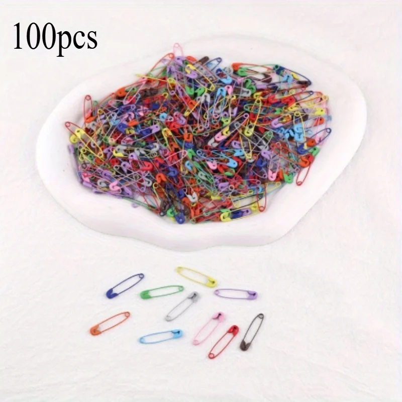 100pcs Random Color Safety Pins - Perfect for DIY, Sewing, and Decorating - Candy-Colored Small Pins