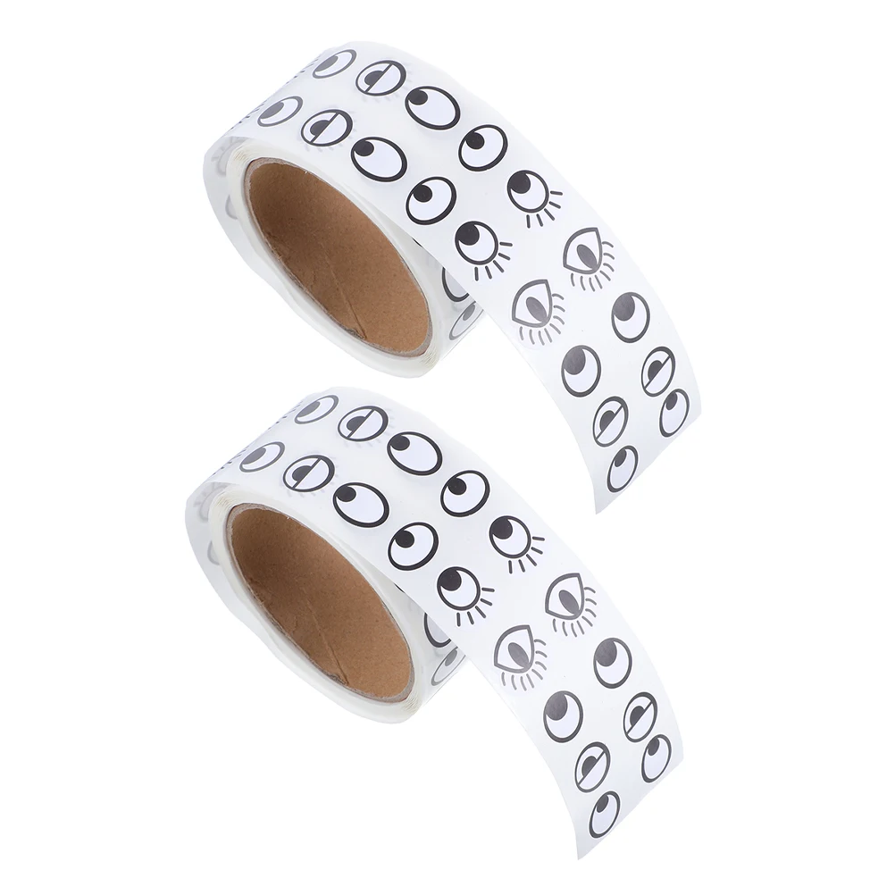 

2 рулона, наклейки с мультяшными глазами, детские этикетки, ручные наклейки для глазного яблока для поделок, самоклеящаяся бумага
