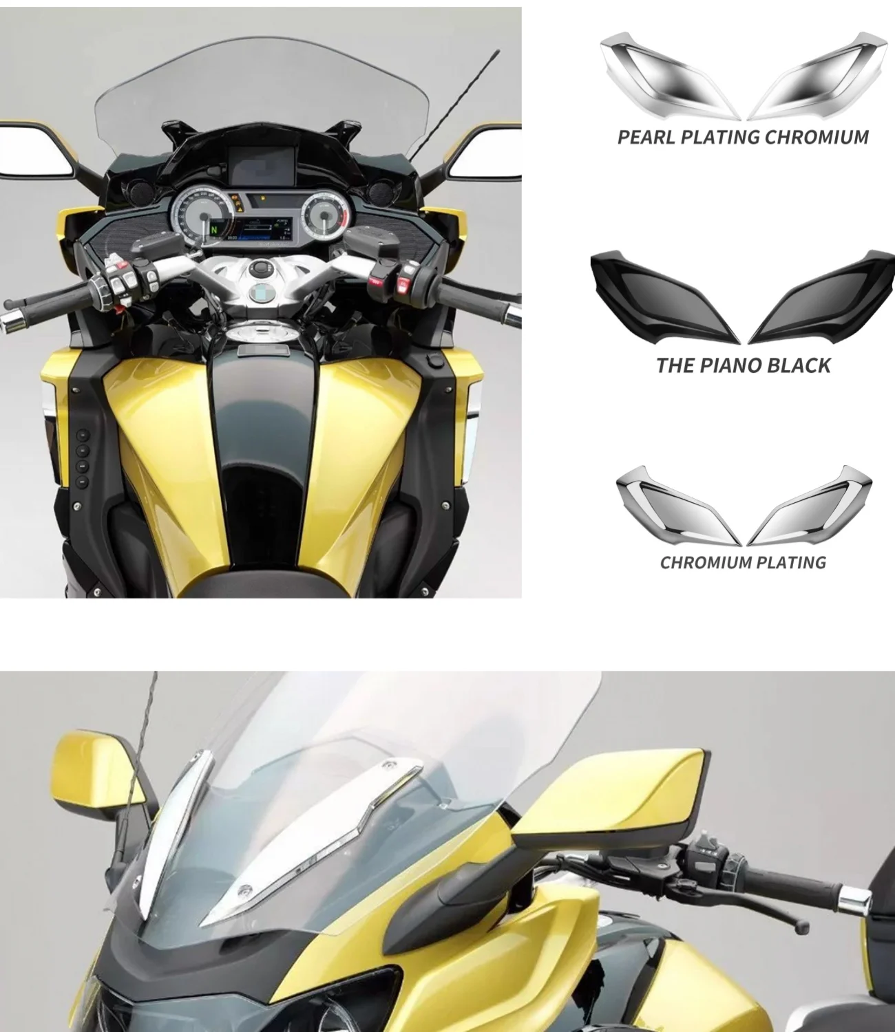 Wind Deflector Left Right Cowl Spoiler Flank For BMW K1600B K1600GT K1600GTL K1600BGA 2011-2024 Bright Black Plating Panical