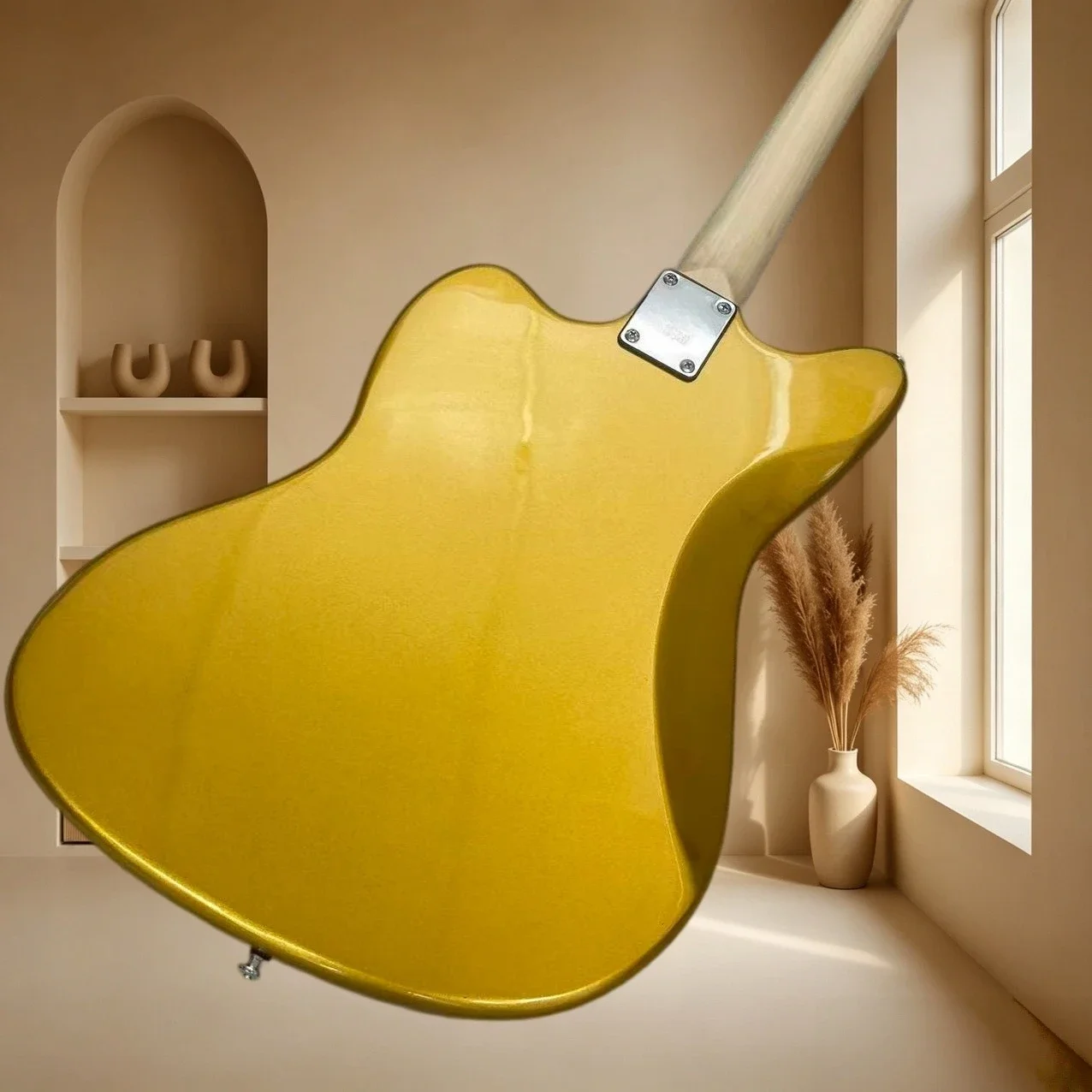 Metallic Gold Vintage Electric Guitar SS Pickups Vibrato Bridge Rosewood Fingerboard for Vintage Band Recording Performance
