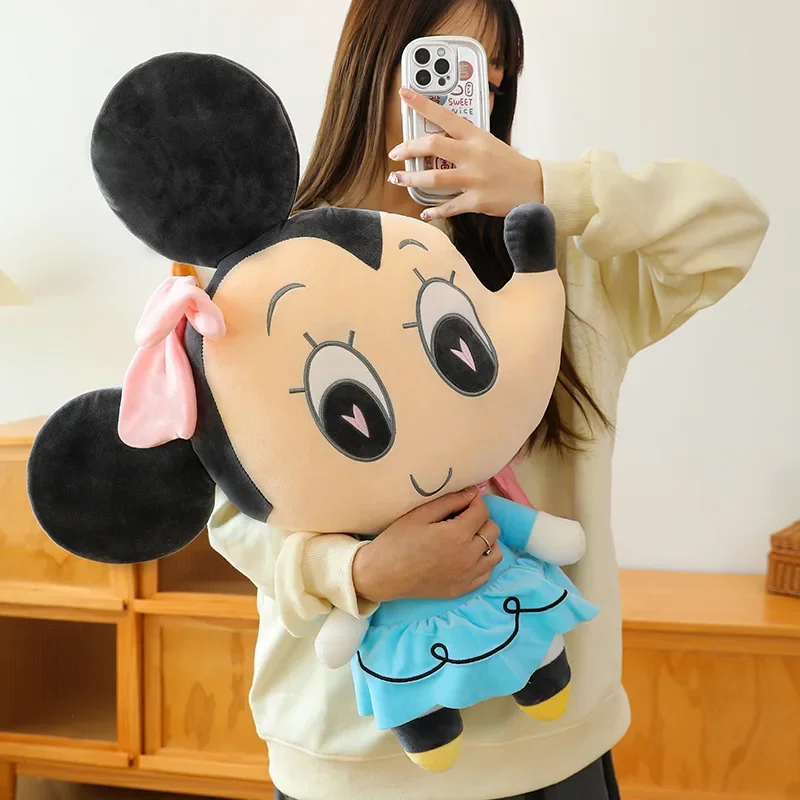 80cm Disney Mickey Mouse Minnie Mouse Doll Anime Cartoon Soft Plush Toy Cute Stuffed Donald Duck Daisy Kawaii Kids Birthday Gift