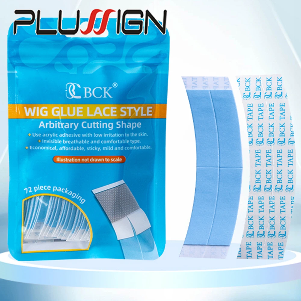 

AB Surface Wig Adhesive Tape PU Material Wig Tape For Fixing Wigs Curved Replacement Tape Strips For Lace Wig & Toupee 72Pcs