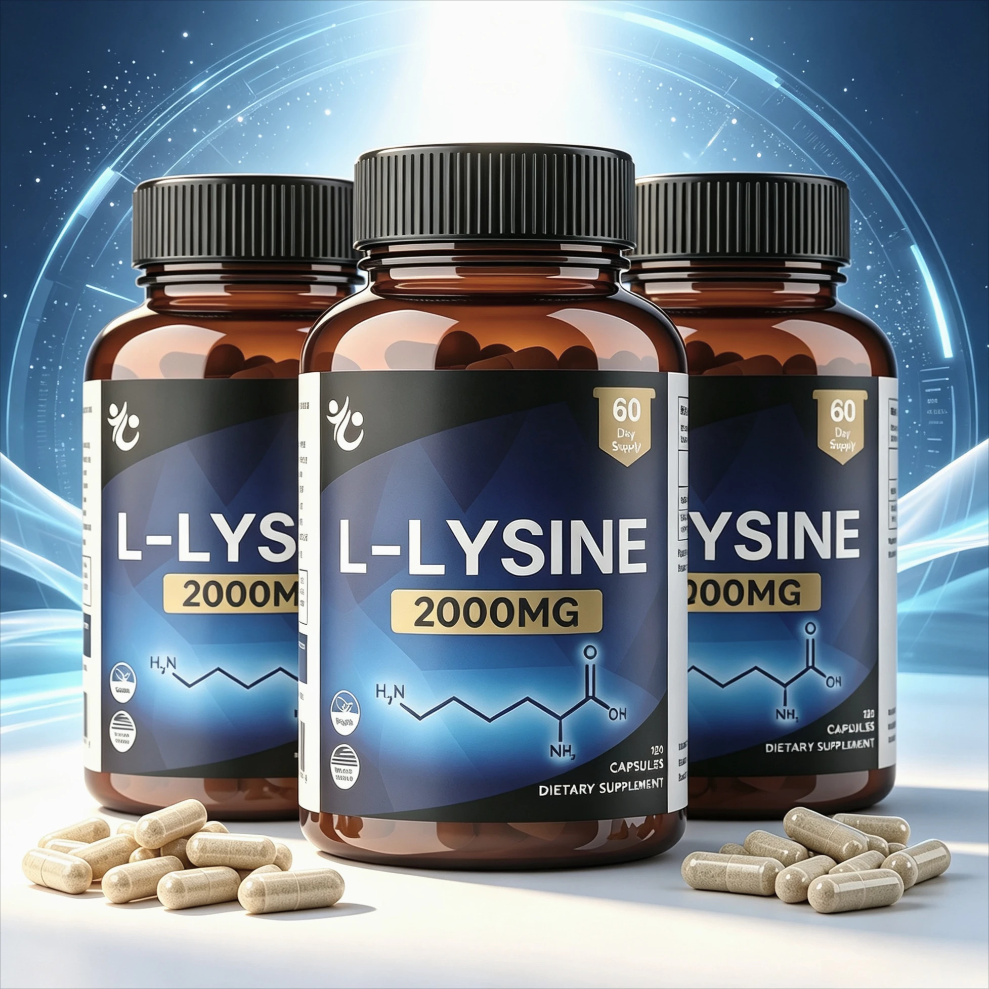 L-Lysine 2000mg - Supports Skin, Tendons and Bones, Boosts Immunity Supplement, Vegetarian, Gluten Free