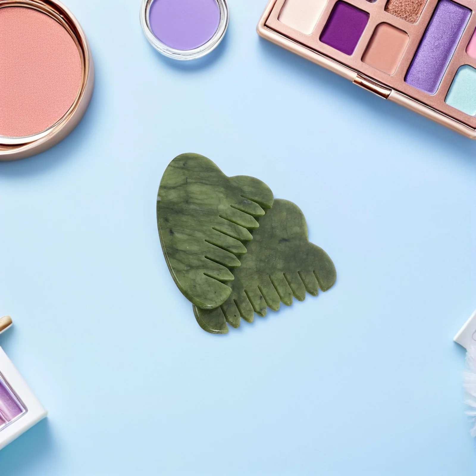 

2 шт. нефритовая расческа для массажа кожи головы светло-зеленый инструмент для массажа лица массажер для волос кожи головы Гуа Ша расческа для головы камень инструмент для ухода за кожей