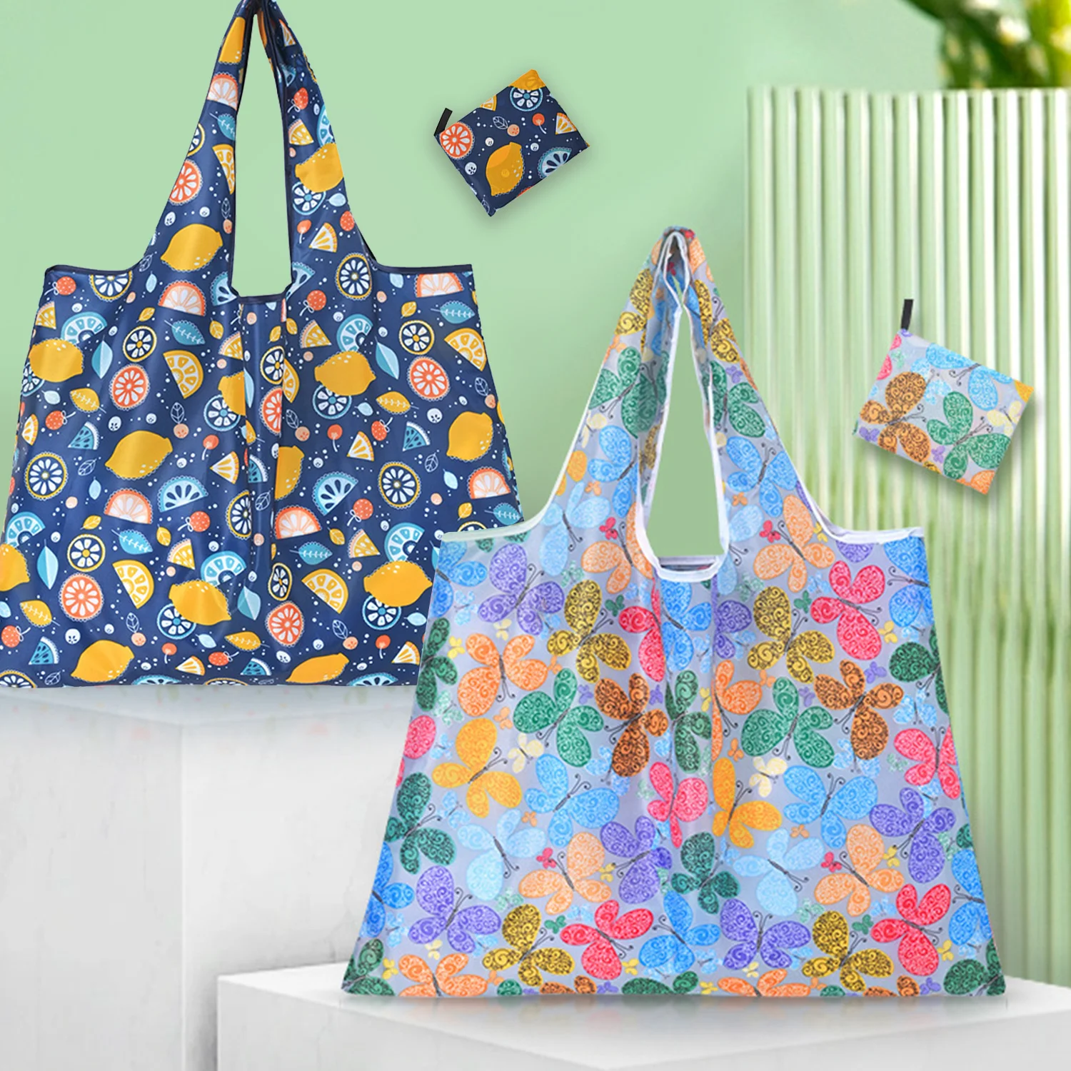 

Colorful Printed Portable Foldable Tote Bag Shopping Bags For Women Grocery Bag Travel Large Capacity Storage Bag Handbag