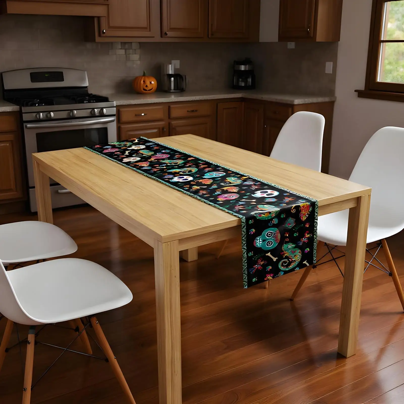 Halloween Tablecloth Holiday Kitchen Skull Table Cloth Spooky Tablecloth For Event Backdrop Indoor Fireplace Mantel Entryway