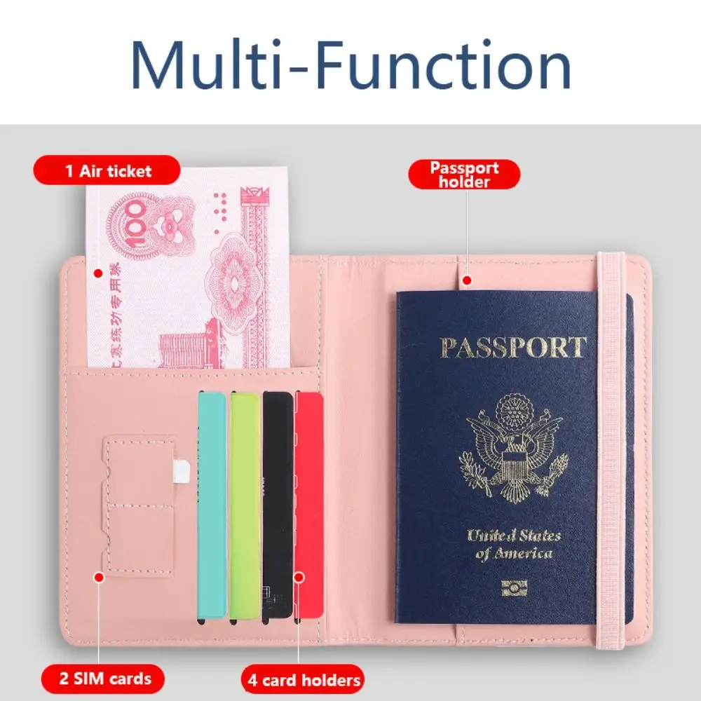 Multi-Function PU Leather RFID Passport Cover Ultra-thin Waterproof Passport Protector Credit ID Card Wallet Passport Holder