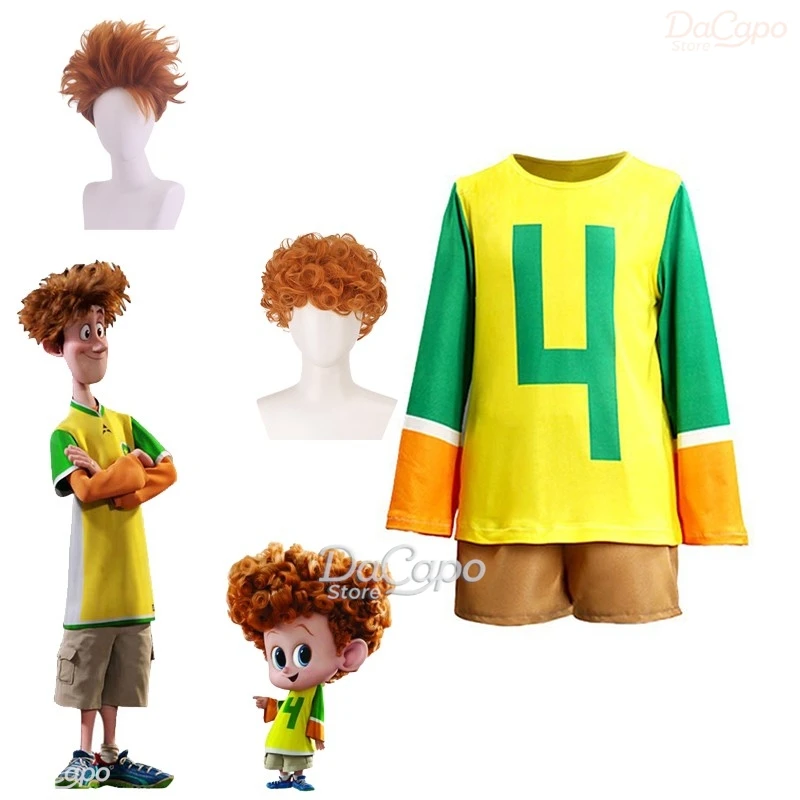 أزياء الهالوين فندق جوني دينيس التأثيرية شعر مستعار ترانسيلفانيا لعب الأدوار للأولاد ملابس شعر مستعار شورت علوي ملابس حفلات عائلية