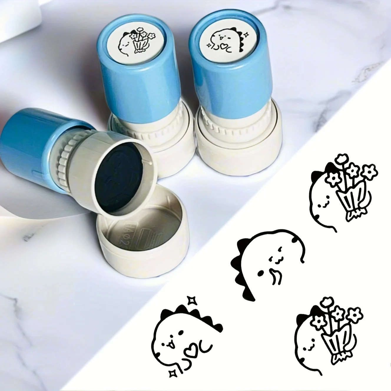 Lot de 3 tampons auto-encreurs mignons en forme de monstres - Tampons d'encouragement et de récompense pour enseignants - Tampons colorés pour scrapbooking