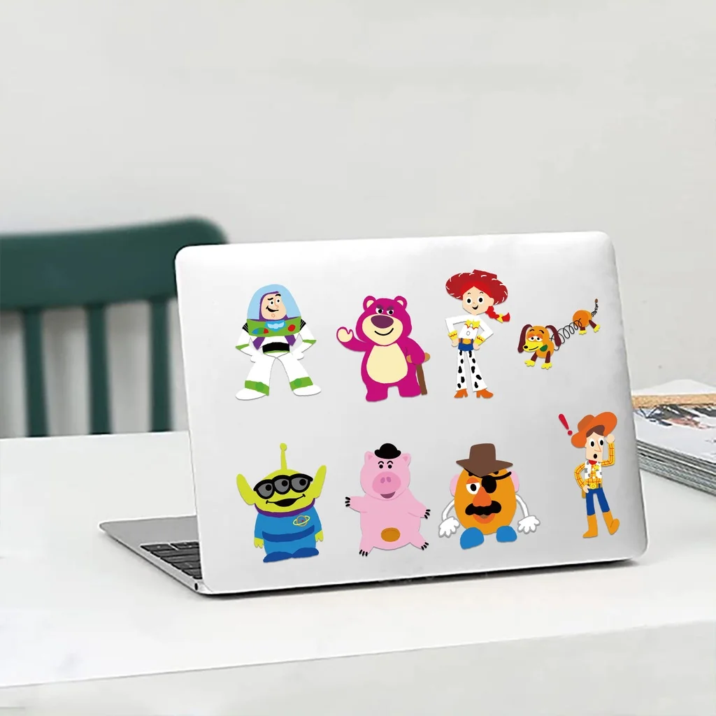 8Sheets Cartoon Disney Toys Story Graffiti Stickers for Helmet Bicycle Hand Account Pencil Case Decals view 5