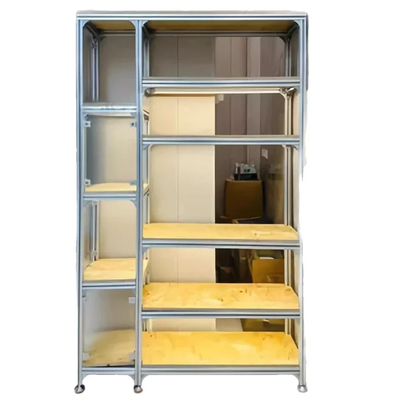Aluminum profile book creative living room floor office partition bookcase shelf display stand