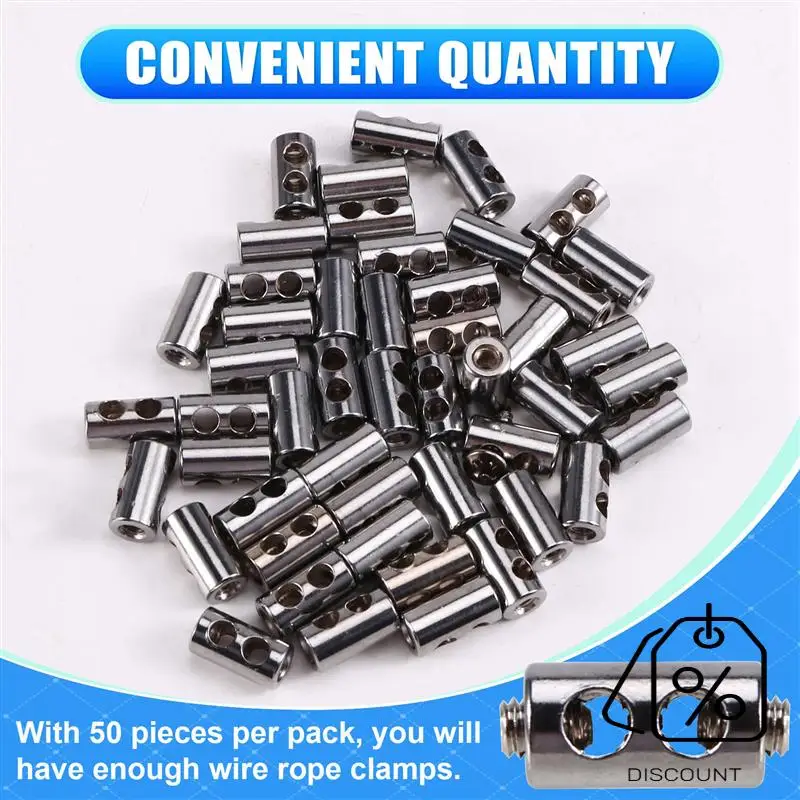 BAAG-50PCS pour 2-3Mm pince à câble métallique attache de câble vis réglable cuivre métal fixation fronde fixation accessoires