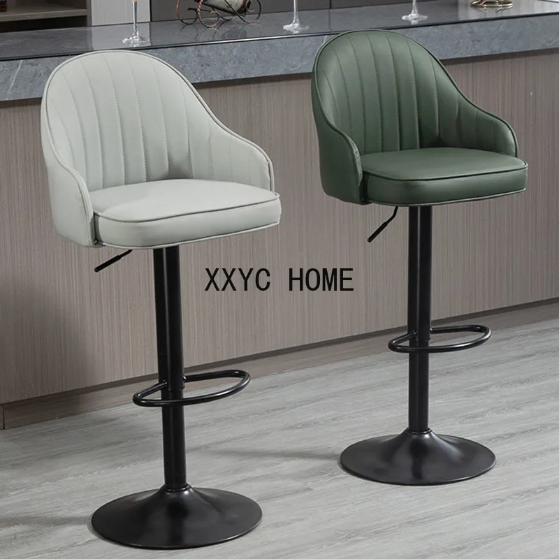 

Leather Dining Room Bar Chairs Modern Luxury Adjustable Black Bar Stool High Quality Nordic Taburetes De Bar Home Furniture